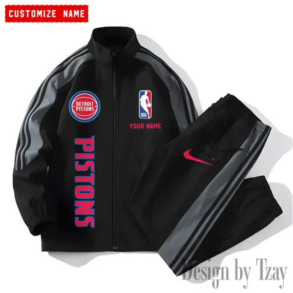 Detroit Pistons NBA New Style Versatile Sports Set Jacket And Pants S9VSS2PS321 - Image 2