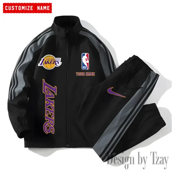 Los Angeles Lakers NBA New Style Versatile Sports Set Jacket And Pants S9VSS2PS326 - Image 2