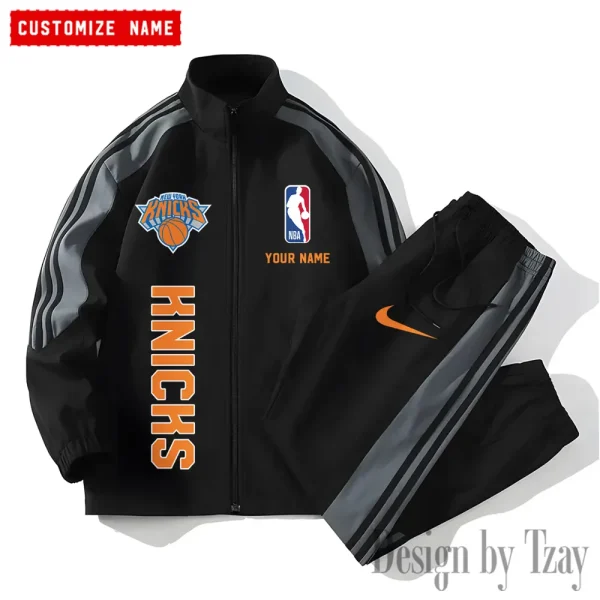 New York Knicks NBA New Style Versatile Sports Set Jacket And Pants S9VSS2PS332 - Image 2