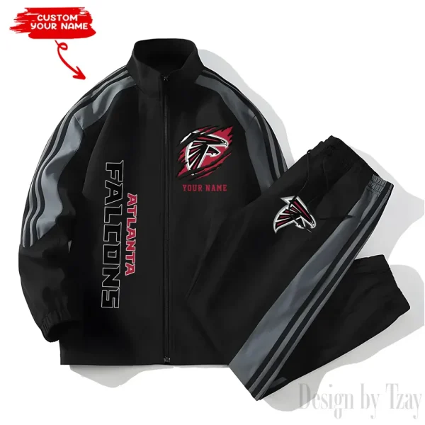 Atlanta Falcons NFL New Style Versatile Sports Set Jacket And Pants S9VSS2PS344 - Image 2