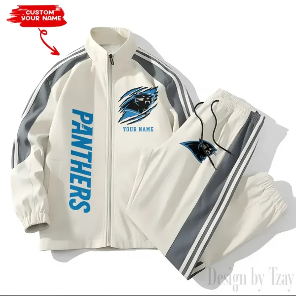 Carolina Panthers NFL New Style Versatile Sports Set Jacket And Pants S9VSS2PS347