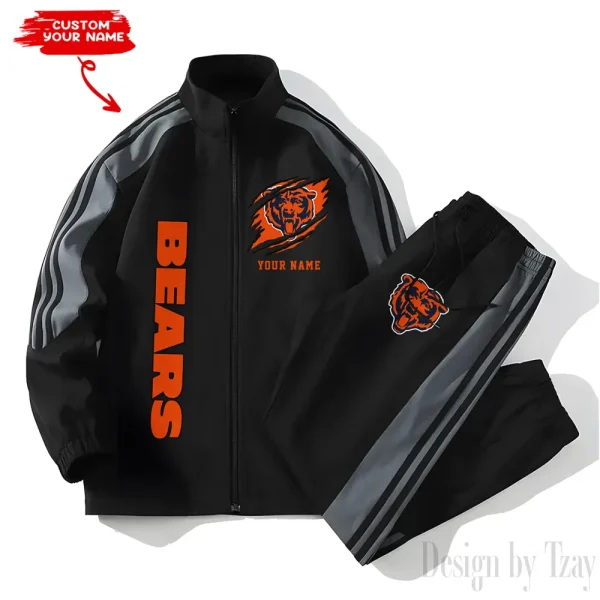 Chicago Bears NFL New Style Versatile Sports Set Jacket And Pants S9VSS2PS348 - Image 2