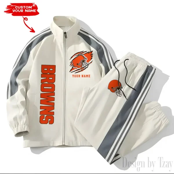 Cleveland Browns NFL New Style Versatile Sports Set Jacket And Pants S9VSS2PS350