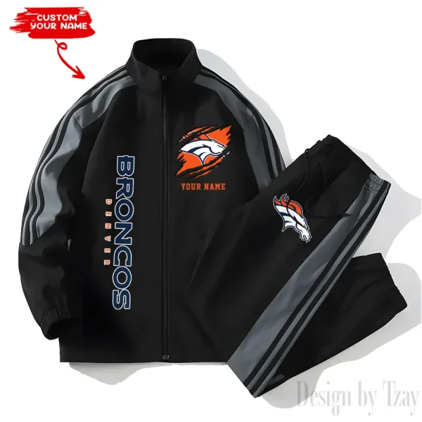 Denver Broncos NFL New Style Versatile Sports Set Jacket And Pants S9VSS2PS352 - Image 2