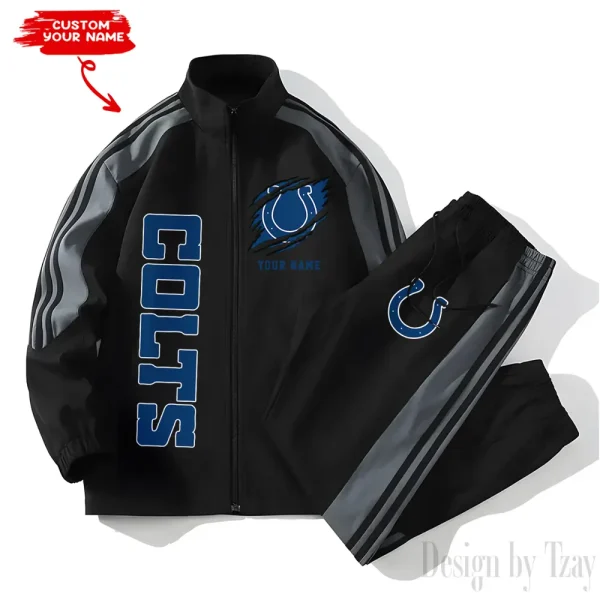 Indianapolis Colts NFL New Style Versatile Sports Set Jacket And Pants S9VSS2PS356 - Image 2