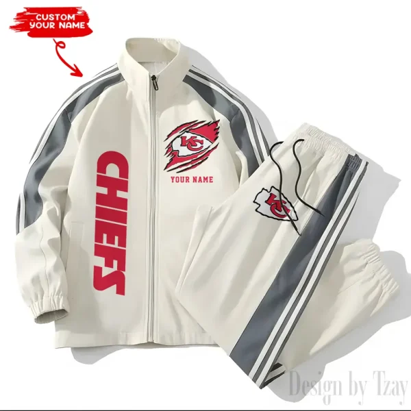 Kansas City Chiefs NFL New Style Versatile Sports Set Jacket And Pants S9VSS2PS358