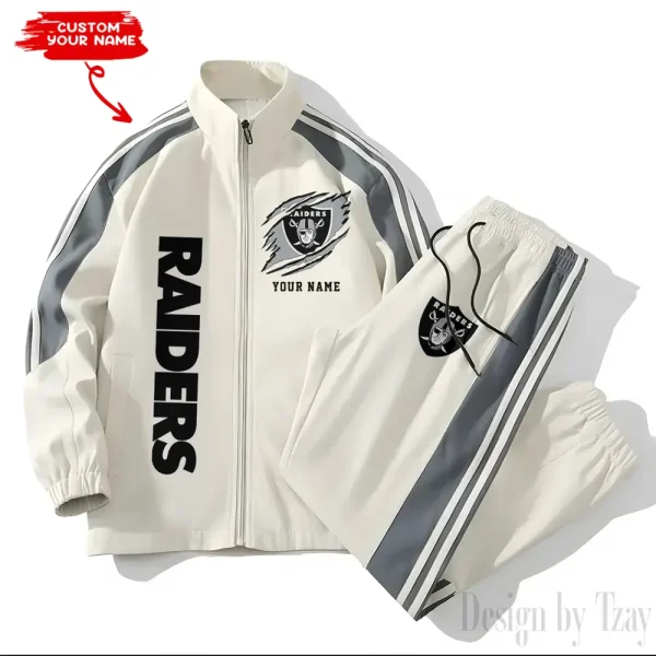 Las Vegas Raiders NFL New Style Versatile Sports Set Jacket And Pants S9VSS2PS359