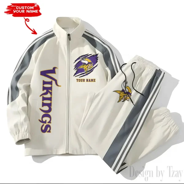 Minnesota Vikings NFL New Style Versatile Sports Set Jacket And Pants S9VSS2PS363