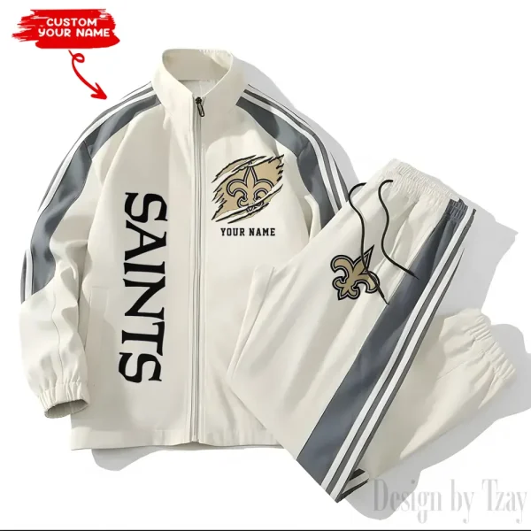 New Orleans Saints NFL New Style Versatile Sports Set Jacket And Pants S9VSS2PS365