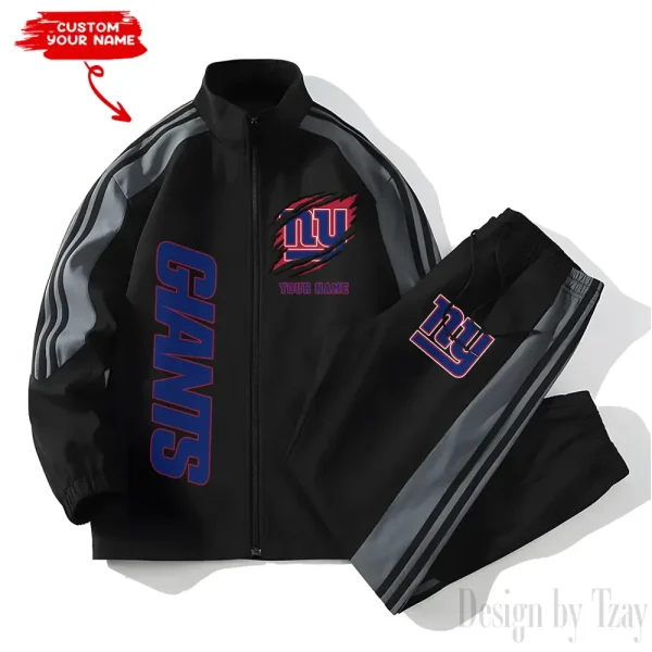 New York Giants NFL New Style Versatile Sports Set Jacket And Pants S9VSS2PS366 - Image 2