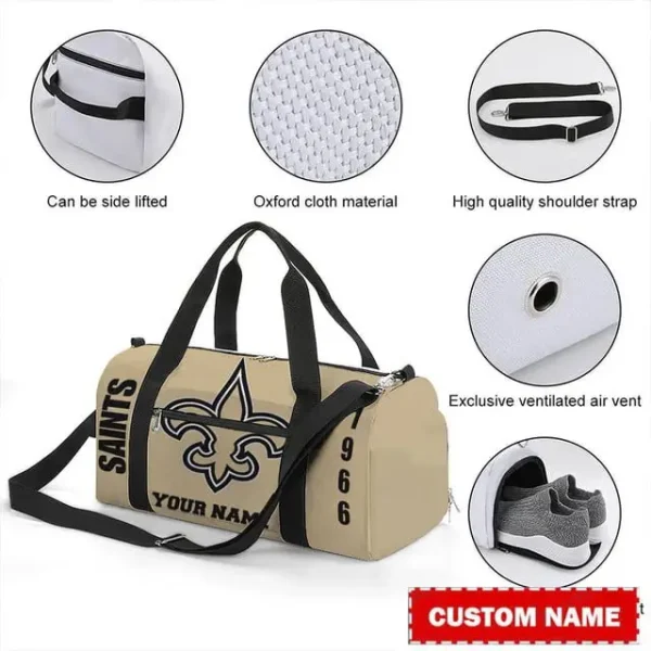 New Orleans Saints Personalized Round Travel Bag Best Gift For Fan S9RTB033 - Image 2