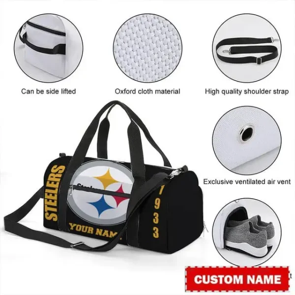 Pittsburgh Steelers Personalized Round Travel Bag Best Gift For Fan S9RTB035 - Image 2