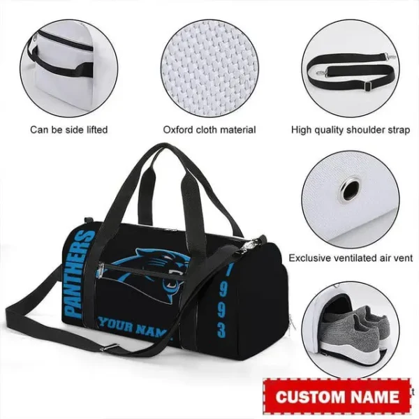 Carolina Panthers Personalized Round Travel Bag Best Gift For Fan S9RTB036 - Image 2