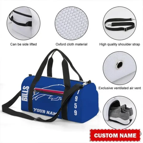 Buffalo Bills Personalized Round Travel Bag Best Gift For Fan S9RTB037 - Image 3