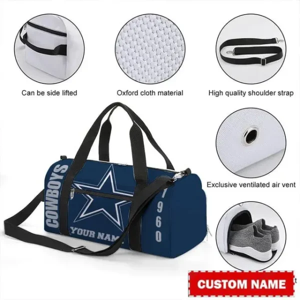 Dallas Cowboys Personalized Round Travel Bag Best Gift For Fan S9RTB038 - Image 2