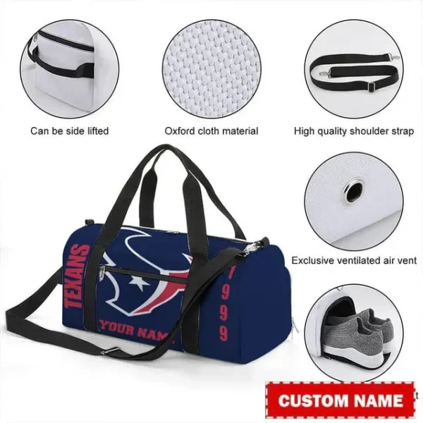 Houston Texans Personalized Round Travel Bag Best Gift For Fan S9RTB042 - Image 2