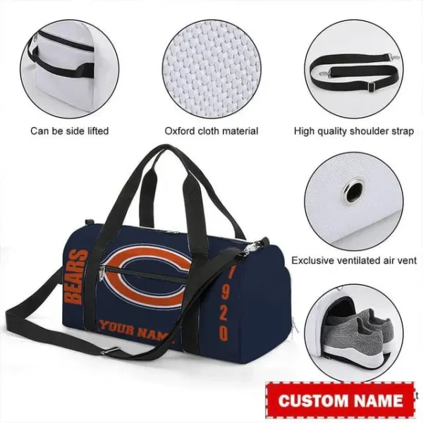 Chicago Bears Personalized Round Travel Bag Best Gift For Fan S9RTB043 - Image 2