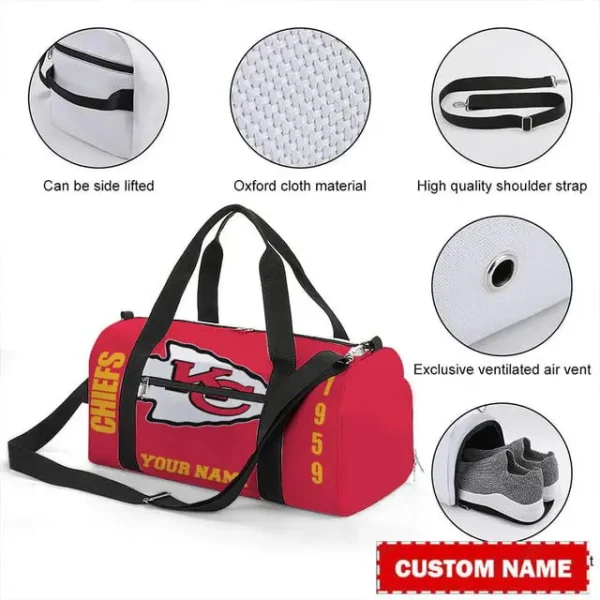 Kansas City Chiefs Personalized Round Travel Bag Best Gift For Fan S9RTB044 - Image 2