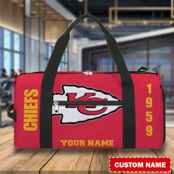 Kansas City Chiefs Personalized Round Travel Bag Best Gift For Fan S9RTB044 - Image 3