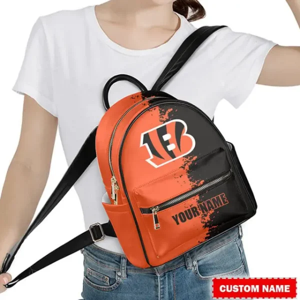 Cincinnati Bengals Personalized Mini Leather Backpack For Fan SPTMINIBAG001 - Image 3