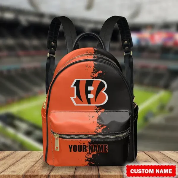 Cincinnati Bengals Personalized Mini Leather Backpack For Fan SPTMINIBAG001