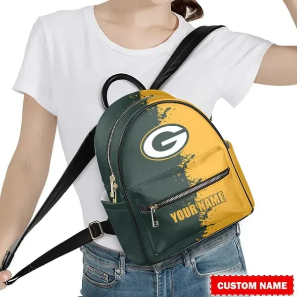 Green Bay Packers Personalized Mini Leather Backpack For Fan SPTMINIBAG002 - Image 2