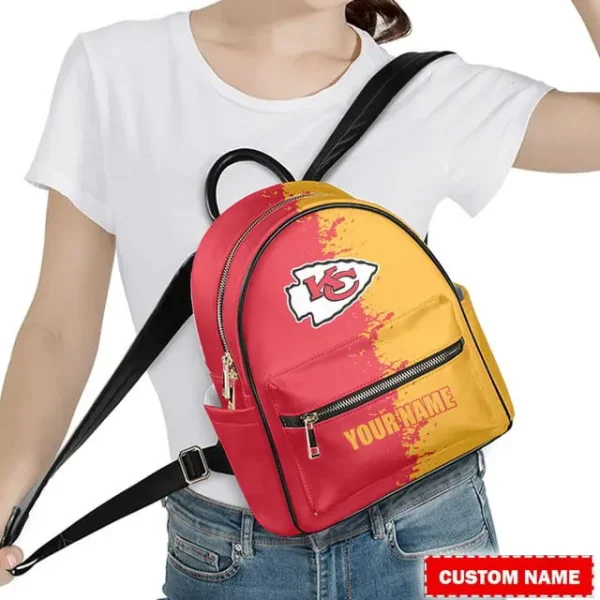 Kansas City Chiefs Personalized Mini Leather Backpack For Fan SPTMINIBAG008 - Image 3