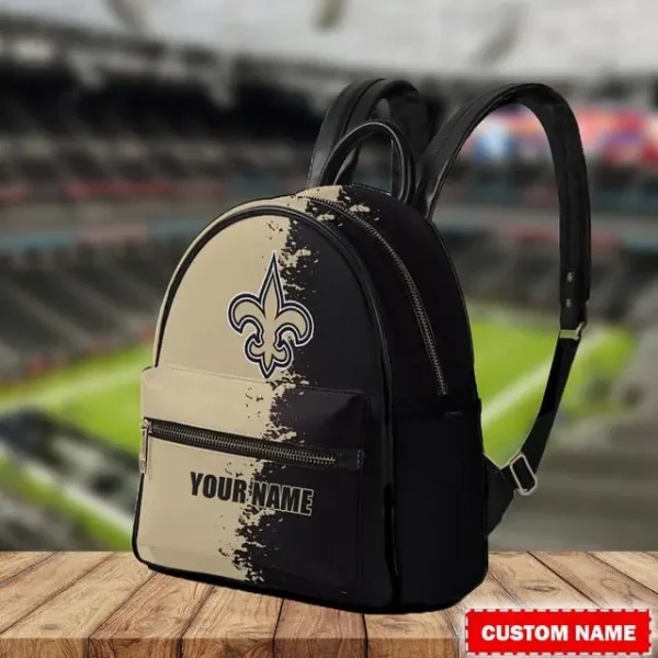 New Orleans Saints Personalized Mini Leather Backpack For Fan SPTMINIBAG012 - Image 2