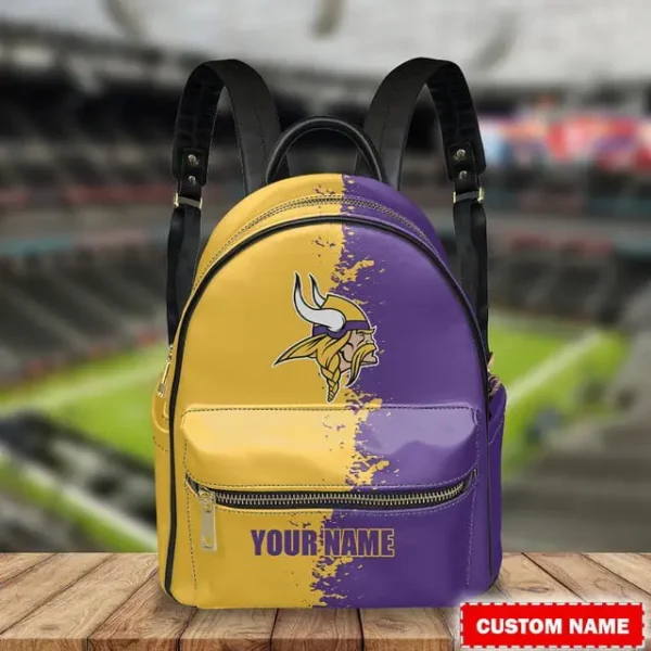 Minnesota Vikings Personalized Mini Leather Backpack For Fan SPTMINIBAG015