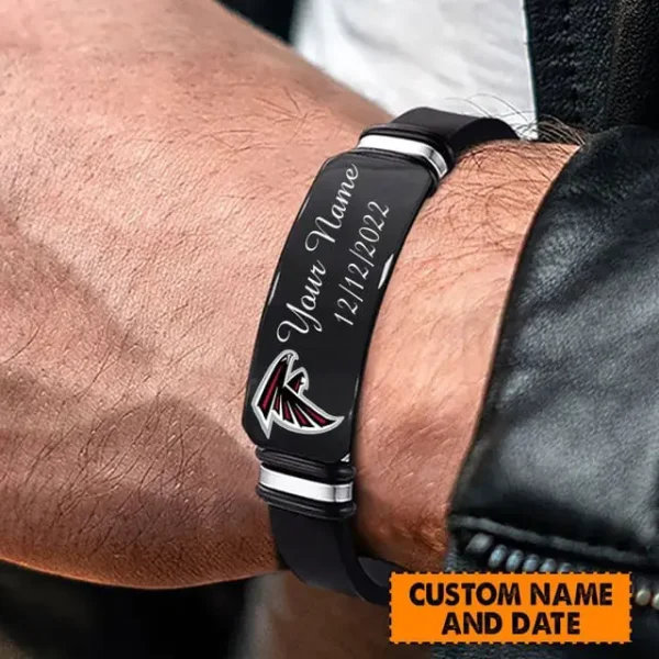 Atlanta Falcons Personalized Stainless Steel Bracelet Gifts For Fans AZBRACELET058