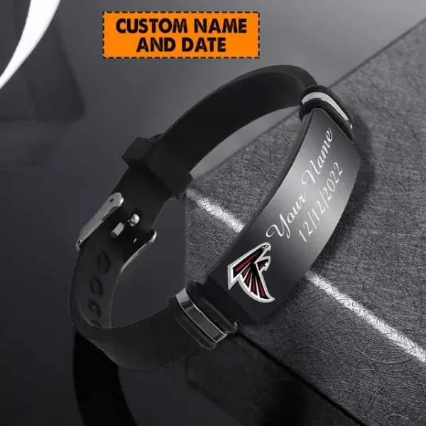 Atlanta Falcons Personalized Stainless Steel Bracelet Gifts For Fans AZBRACELET058 - Image 3