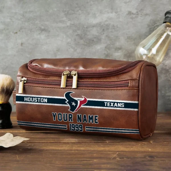 NFL Houston Texans PURCB112 Leather Cosmetic Bag