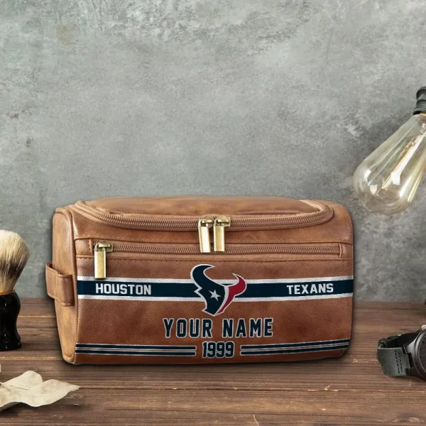 NFL Houston Texans PURCB112 Leather Cosmetic Bag - Image 5