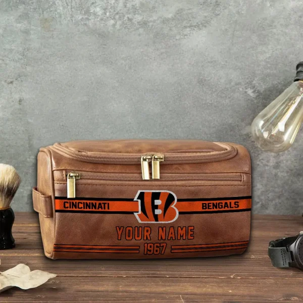 NFL Cincinnati Bengals PURCB106 Leather Cosmetic Bag - Image 5