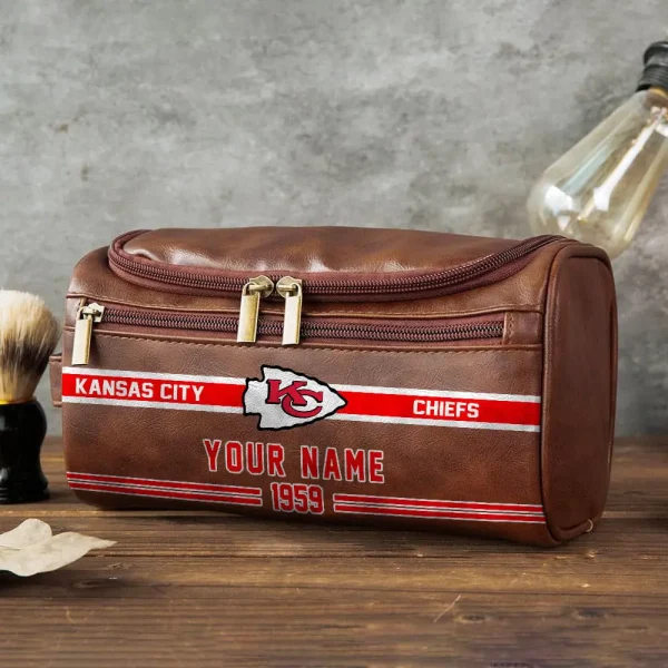 NFL Kansas City Chiefs PURCB115 Leather Cosmetic Bag