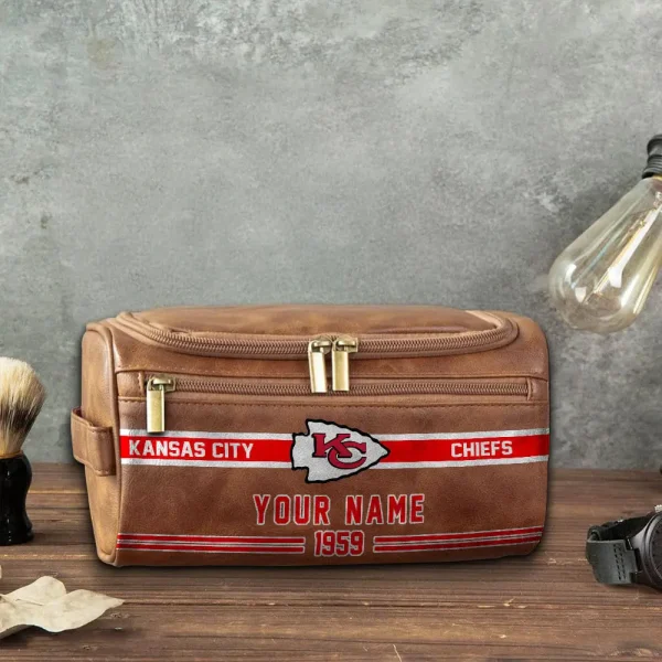 NFL Kansas City Chiefs PURCB115 Leather Cosmetic Bag - Image 5