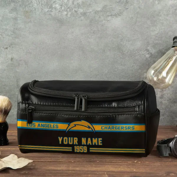 NFL Los Angeles Chargers PURCB117 Leather Cosmetic Bag - Image 4