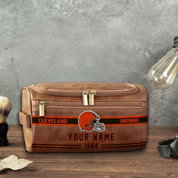 NFL Cleveland Browns PURCB107 Leather Cosmetic Bag - Image 5