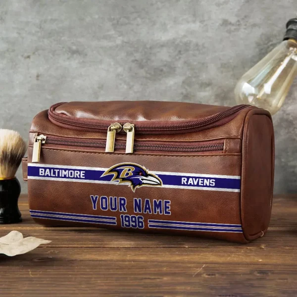 NFL Baltimore Ravens PURCB102 Leather Cosmetic Bag