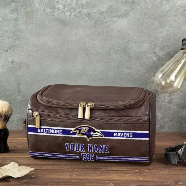 NFL Baltimore Ravens PURCB102 Leather Cosmetic Bag - Image 3