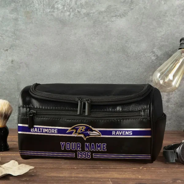 NFL Baltimore Ravens PURCB102 Leather Cosmetic Bag - Image 4