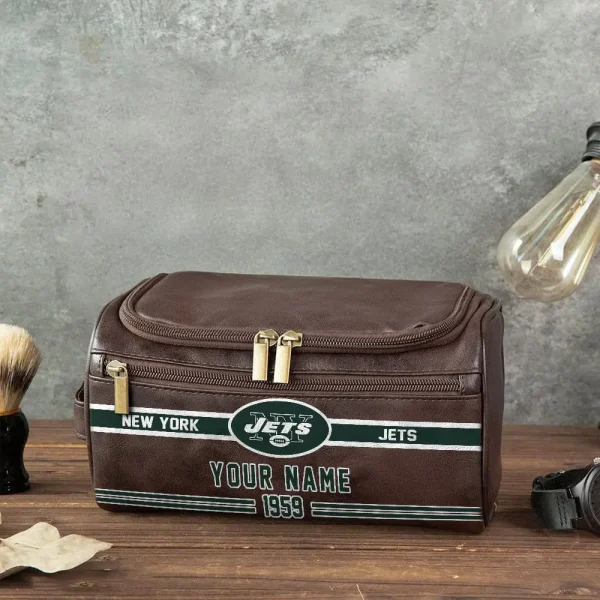 NFL New York Jets PURCB124 Leather Cosmetic Bag - Image 3