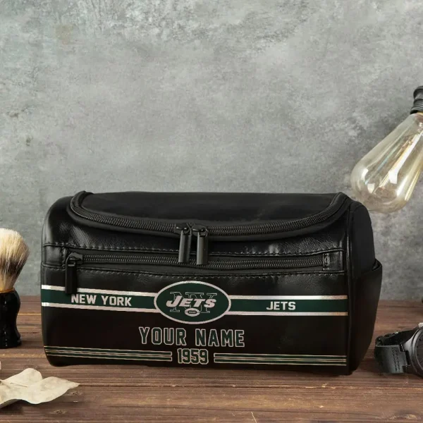 NFL New York Jets PURCB124 Leather Cosmetic Bag - Image 4