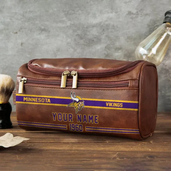 NFL Minnesota Vikings PURCB120 Leather Cosmetic Bag - Image 2