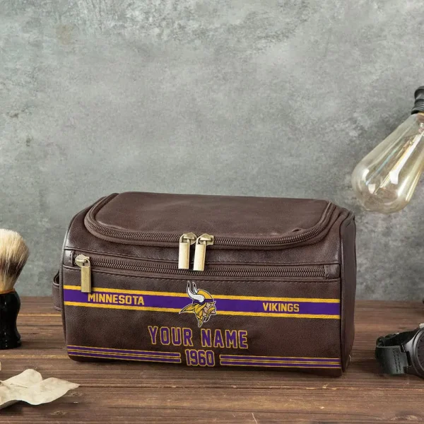 NFL Minnesota Vikings PURCB120 Leather Cosmetic Bag - Image 4