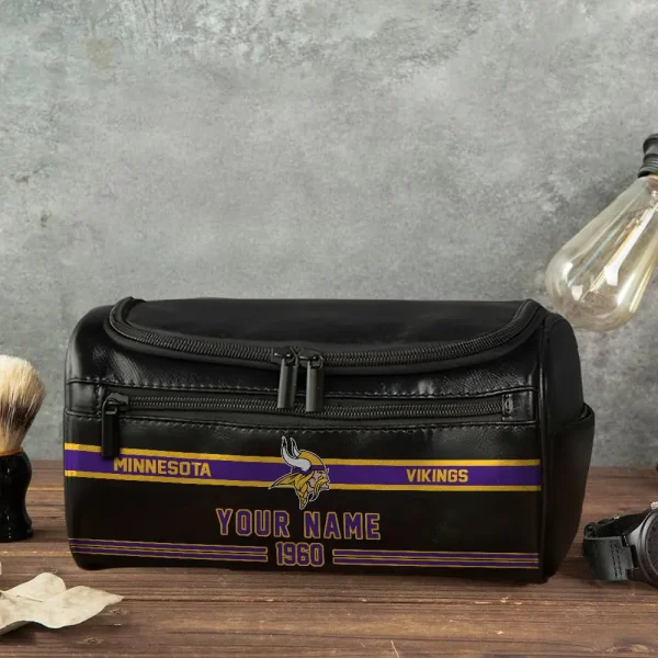 NFL Minnesota Vikings PURCB120 Leather Cosmetic Bag - Image 5