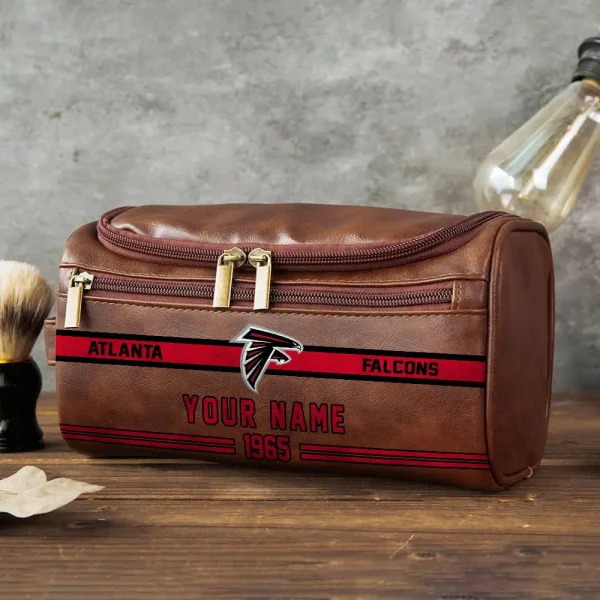 NFL Atlanta Falcons PURCB101 Leather Cosmetic Bag