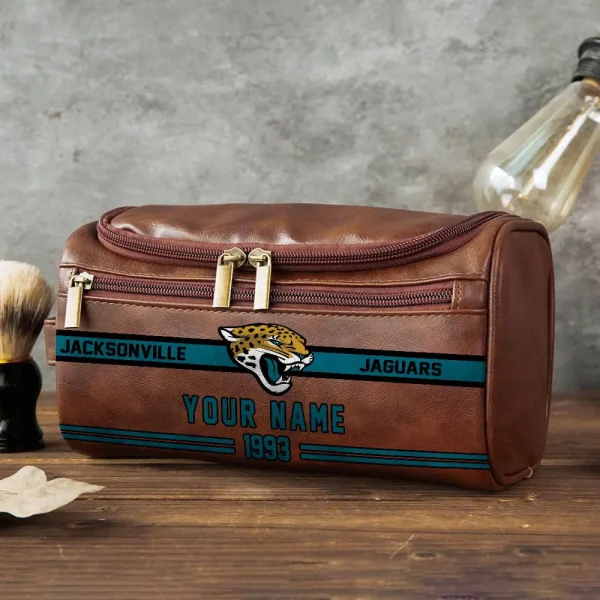 NFL Jacksonville Jaguars PURCB114 Leather Cosmetic Bag