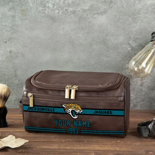 NFL Jacksonville Jaguars PURCB114 Leather Cosmetic Bag - Image 3