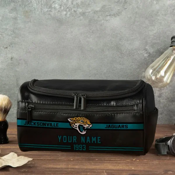 NFL Jacksonville Jaguars PURCB114 Leather Cosmetic Bag - Image 4